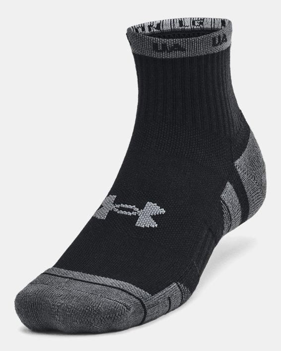 ถุงเท้าข้อสั้น UA Performance Cotton ยูนิเซ็กส์ แพ็ก 2 คู่ in Black image number 1
